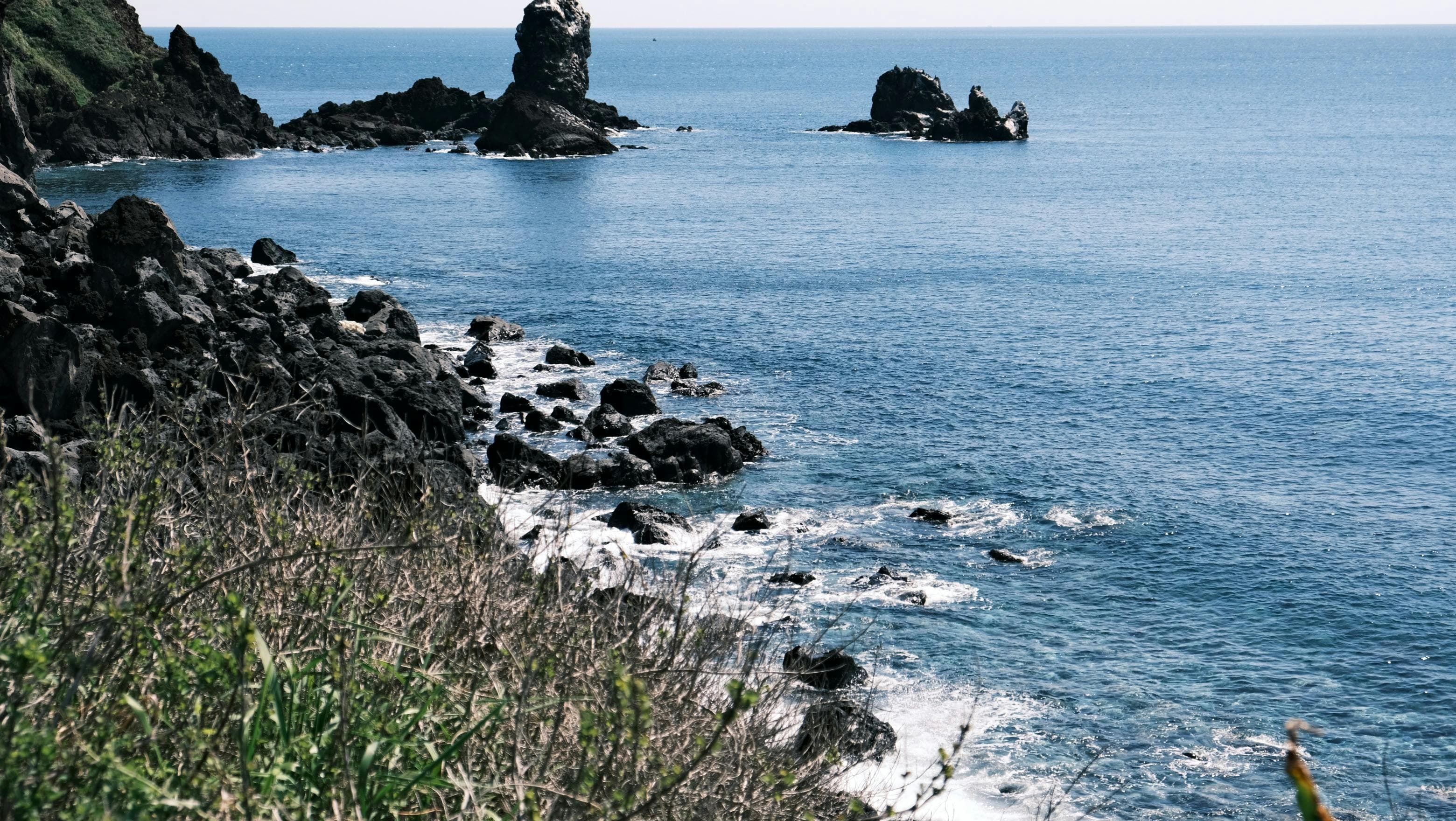 Jeju Island volcanic coast beach Korea